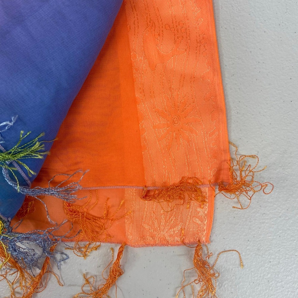 Large Luminous Rainbow Gradient Ombre Scarf - Picture 4 of 6